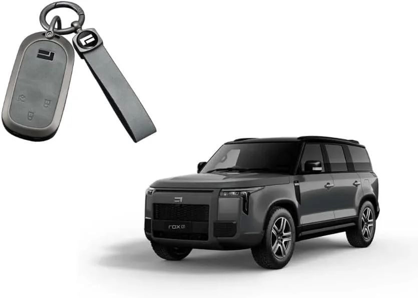 کاور کلید خودرو Oasisgalore برای لوازم جانبی خودرو Rox 01، پوسته کلید آلیاژ فلزی، چرم خاکستری ممتاز (بند) کاور کلید خودرو Oasisgalore برای لوازم جانبی خودرو Rox 01، پوسته کلید آلیاژ فلزی، چرم خاکستری ممتاز (بند)