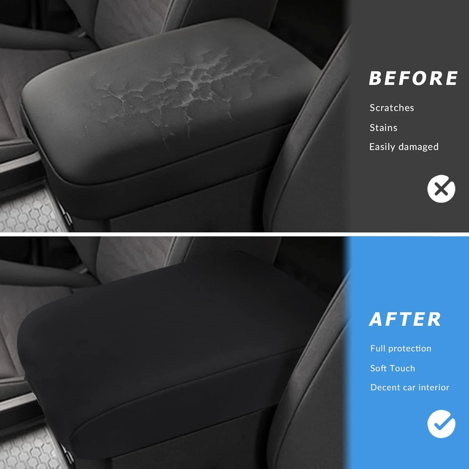 روکش کنسول وسط خودرو مناسب برای نیسان فرانتیر 2022 2023، روکش دسته آرنج نئوپرن، محافظ درب کنسول وسط (نئوپرن)