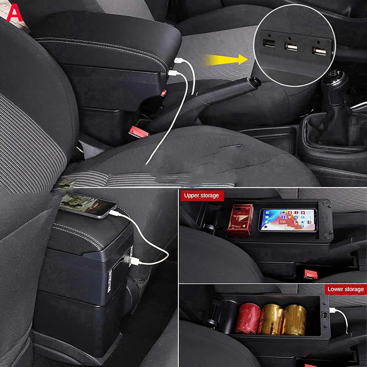 دسته آرنج خودرو برای سوزوکی سوئیفت ۲۰۰۵-۲۰۲۳، لوازم جانبی خودرو، جزئیات داخلی، جعبه ذخیره سازی، قطعات بازسازی