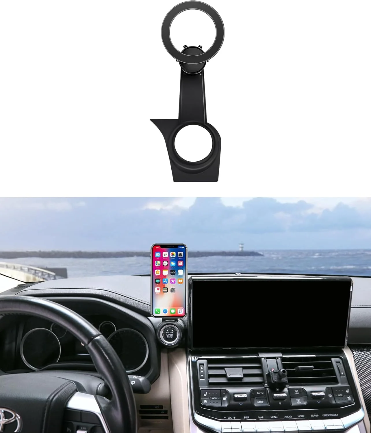 نگهدارنده تلفن همراه خودرو MaserWeller برای تویوتا لندکروزر LC300 مدل 2022 2023 2024، گیره ثابت دکمه استارت، پایه تلفن سازگار با MagSafe، نگهدارنده تلفن همراه که بر دریچه هوا تأثیر نمی گذارد نگهدارنده تلفن همراه خودرو MaserWeller برای تویوتا لندکروزر LC300 مدل 2022 2023 2024، گیره ثابت دکمه استارت، پایه تلفن سازگار با MagSafe، نگهدارنده تلفن همراه که بر دریچه هوا تأثیر نمی گذارد