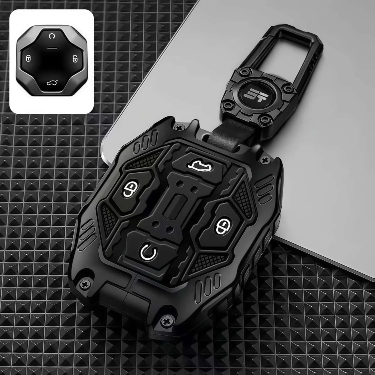 کاور کلید ضد آب برای جتور تراولر جتور T2 T1، جاکلیدی آلیاژ روی، لوازم جانبی کلید خودرو، محافظت کامل، قاب نگهدارنده کلید، قطعات داخلی خودرو (خاکستری متالیک)