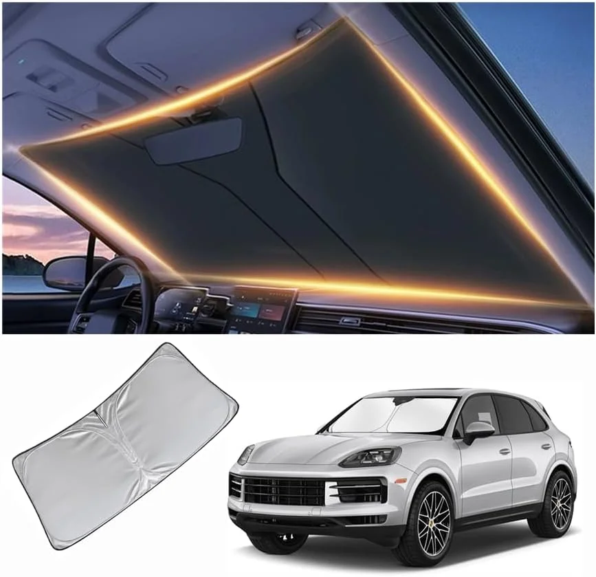 آفتابگیر شیشه جلو برای پورشه کاین، پوشش سایه شیشه جلو برای کاین 2010-2025، محافظ آفتابگیر شیشه جلو، لوازم جانبی خودرو