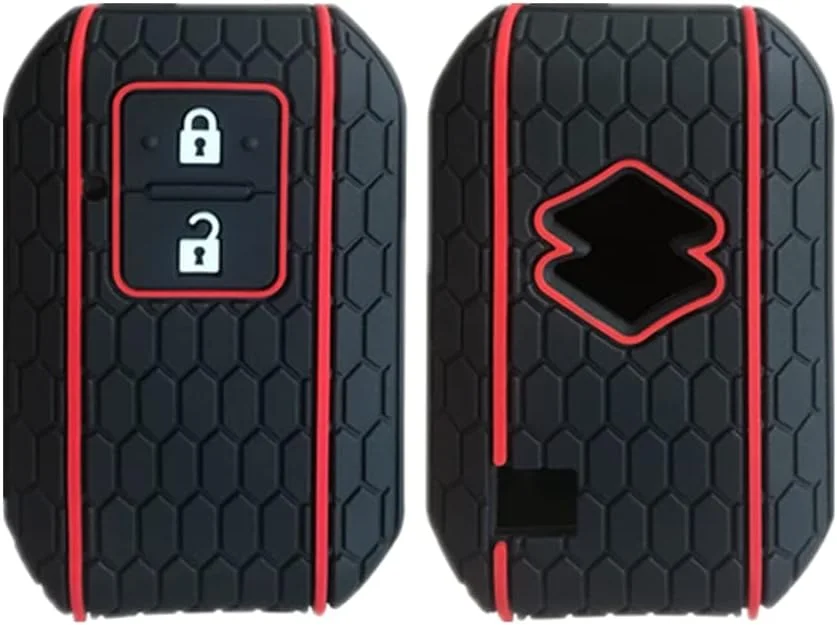 کاور سیلیکونی کلید خودرو Happyit مناسب برای سوزوکی سوئیفت اسپورت ارتیگا XL7 واگن آر ایگنیس 2 دکمه ریموت کنترل بدون کلید (مشکی)