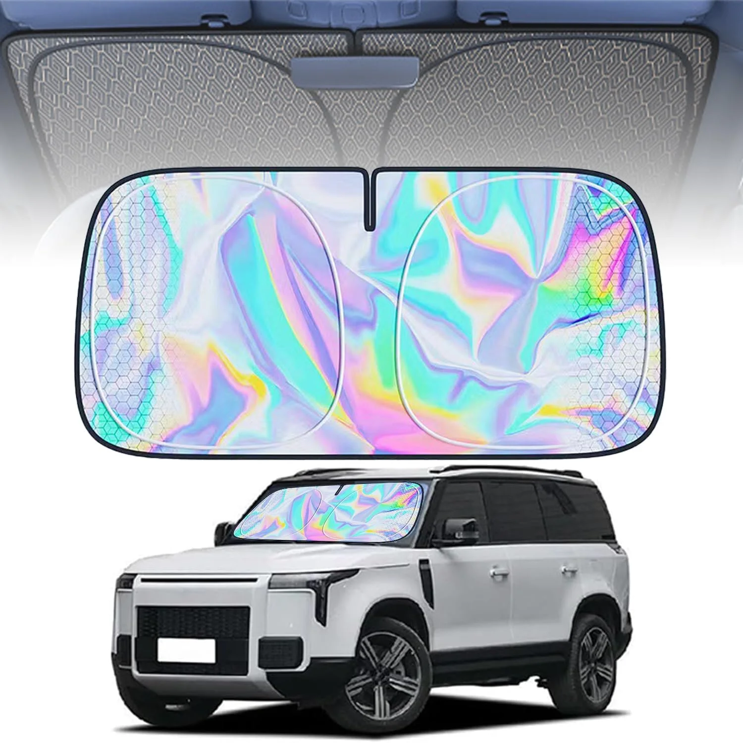 آفتابگیر شیشه جلوی خودرو Delehehe، مناسب برای ROX 01 مدل 2024 و 2025، مقاوم در برابر حرارت و پوشش مسدود کننده UV، تاشو