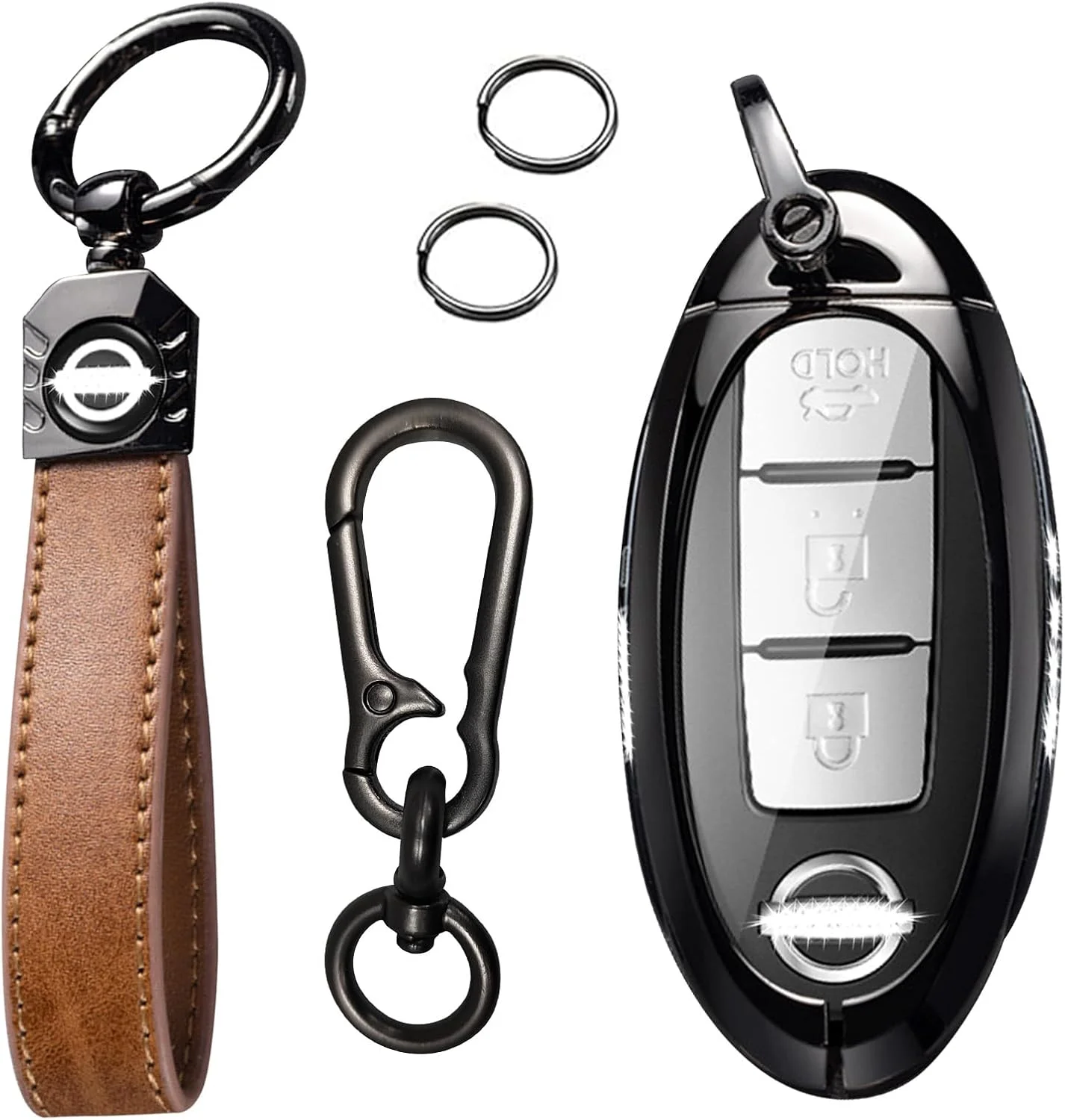 کاور ریموت URbazaar، قاب کلید، قاب آلیاژ ممتاز و محافظت کامل سیلیکونی نرم، سازگار با لوازم جانبی نیسان آلتیما، ایکس تریل، سانی، ناوارا و کلید هوشمند