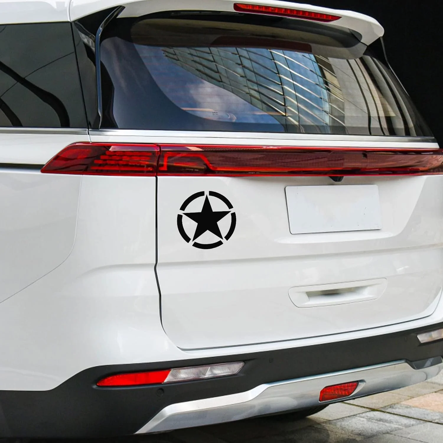 برچسب های وینیل خنده دار خودرو RUIANTE، برچسب درب باک بنزین خودرو، گرافیک ستاره ای، لوازم جانبی خودرو مناسب برای اتومبیل، کامیون، موتور سیکلت، SUV (1 عدد مشکی)