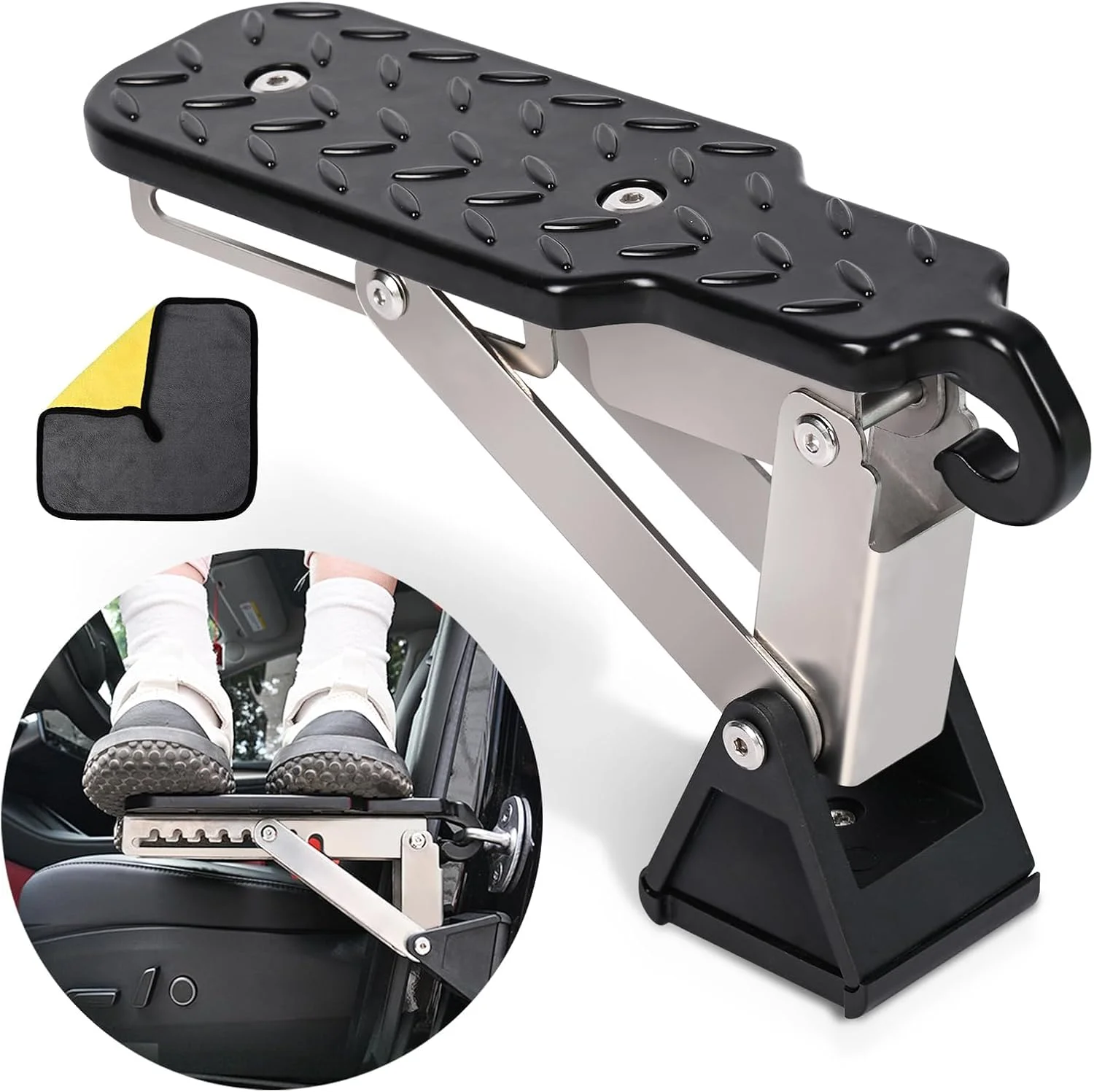 پایه رکاب درب خودرو قابل تنظیم - پدال ایستاده برای قفل درب، پله دسترسی به سقف خودرو، پشتیبانی از هر دو پا، لوازم جانبی باربند برای خودروهای شاسی بلند و وسایل نقلیه
