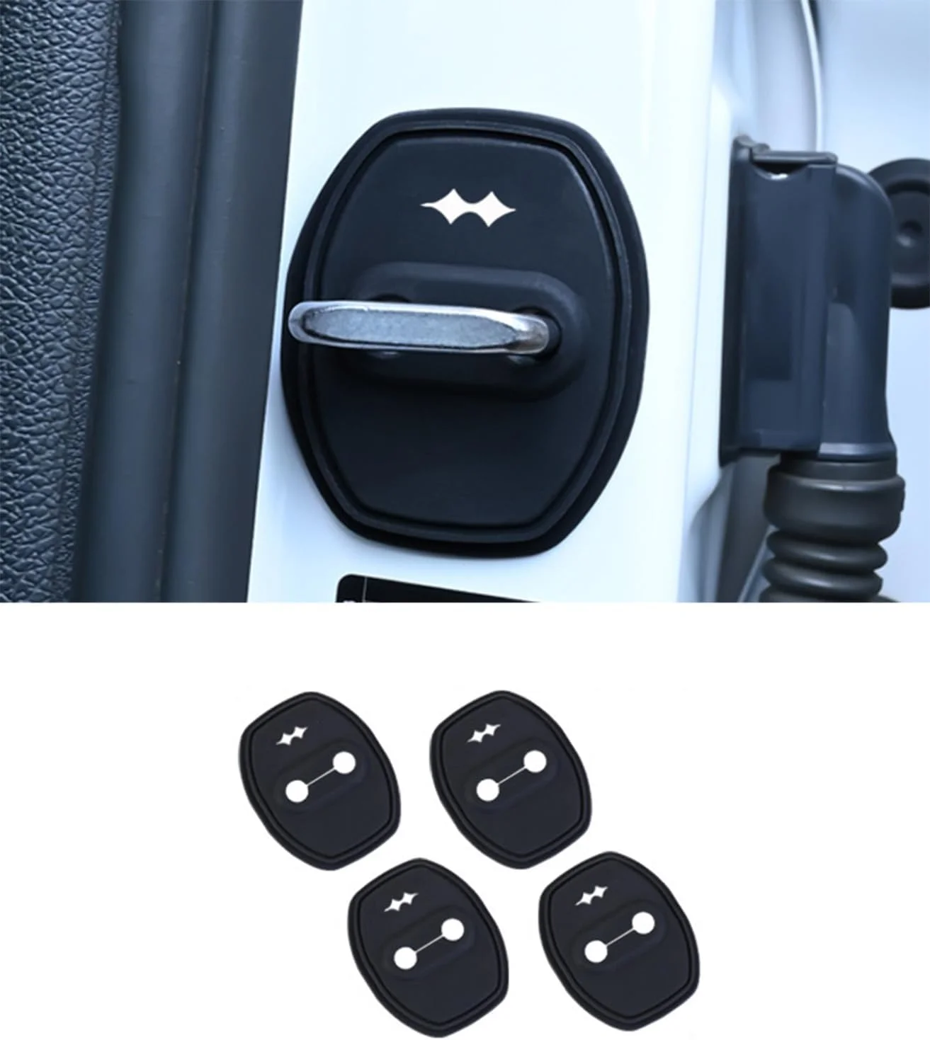 ۴ عدد روکش قفل درب سیلیکونی سازگار با لوازم جانبی BYD Leopard 5/8، محافظ قفل درب خودرو