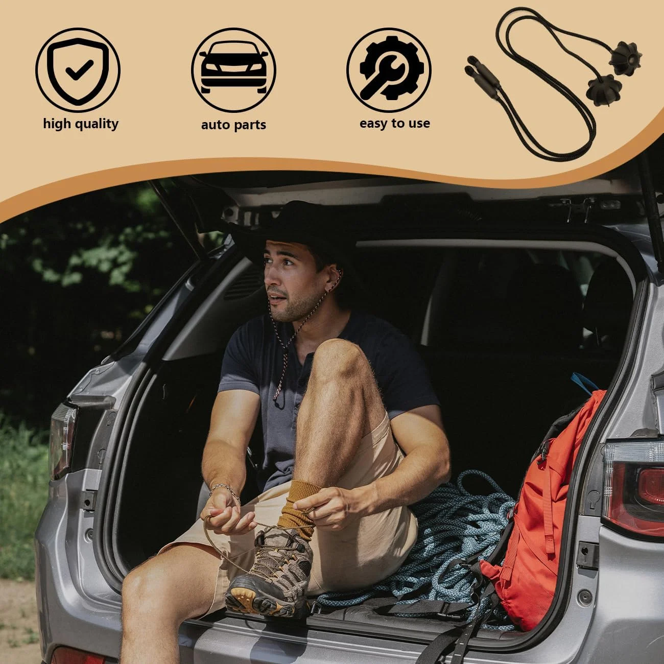 یک جفت بند طاقچه عقب خودرو با گیره، بند طاقچه عقب داخلی برای خودروهای هاچبک، لوازم جانبی بادوام خودرو جایگزین بندهای روکش محفظه بار (مشکی) یک جفت بند طاقچه عقب خودرو با گیره، بند طاقچه عقب داخلی برای خودروهای هاچبک، لوازم جانبی بادوام خودرو جایگزین بندهای روکش محفظه بار (مشکی)