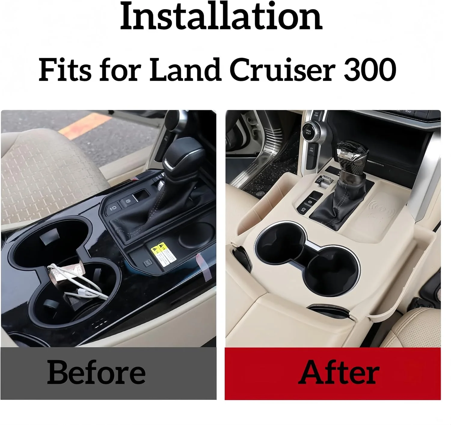 جعبه ذخیره سازی کنسول مرکزی خودرو [سیلیکونی] برای تویوتا لندکروزر 300 مدل 2022-2024، پد سیلیکونی برای داشبورد مرکزی، جعبه ذخیره سازی کنسول مرکزی سری LC300، لوازم جانبی تزئینی داخلی (مشکی)