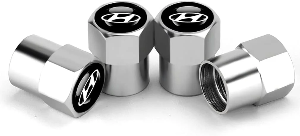 درب والف هیوندای Hisport Fit، ۴ عددی، روکش والف تایر خودرو، لوازم جانبی خودرو، شش ضلعی 016 نقره ای