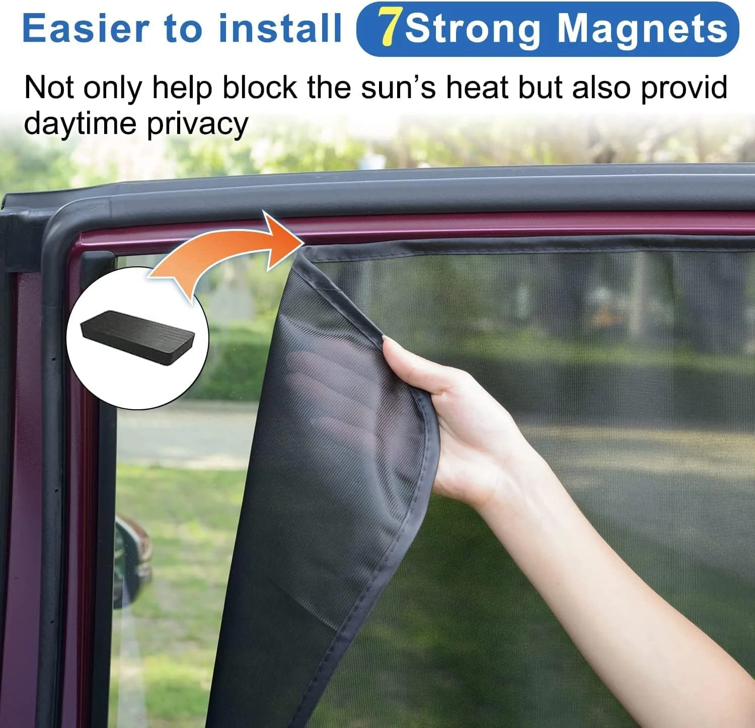 روکش شیشه خودرو شووی، مغناطیسی، جنس بادوام، محافظ کودک، مسدود کننده گرما و نور خورشید، لوازم جانبی داخلی تابستانی، مشکی، CARSUN09B-2P، مشکی - 2 عدد