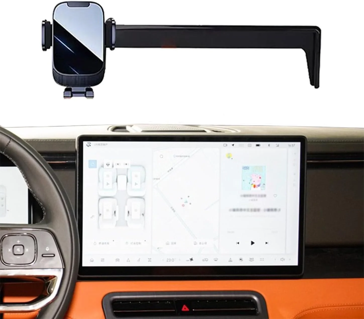 نگهدارنده گوشی موبایل سازگار با مدل ROX 01 سال های 2023، 2024 و 2025، گیره ثابت برای صفحه نمایش 15.7 اینچی، نگهدارنده گوشی با قابلیت چرخش 360 درجه برای صفحه نمایش مسیریابی خودرو نگهدارنده گوشی موبایل سازگار با مدل ROX 01 سال های 2023، 2024 و 2025، گیره ثابت برای صفحه نمایش 15.7 اینچی، نگهدارنده گوشی با قابلیت چرخش 360 درجه برای صفحه نمایش مسیریابی خودرو