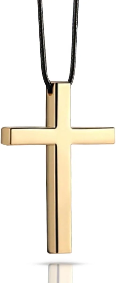 آویز تزیینی صلیب برای آینه دید عقب خودرو، آویز فلزی صلیب برای آینه دید عقب خودرو، لوازم جانبی تزیینی خودرو، آویز صلیب برای خودرو، کامیون، دکوراسیون منزل (طلایی)