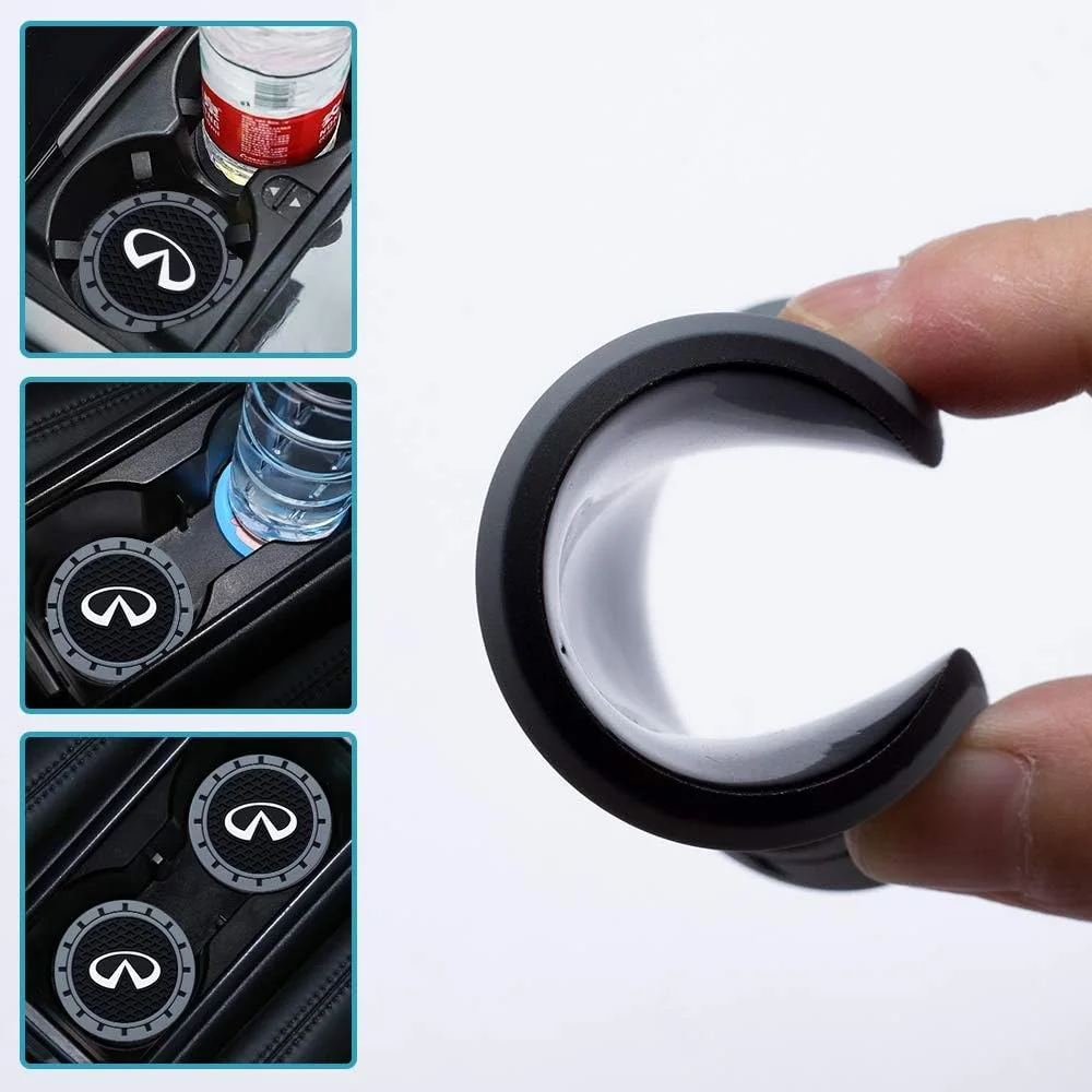 زیر لیوانی جالیوانی خودرو DILOFEEB، درج ضد لغزش برای سری 1، لوازم جانبی داخلی خودرو 2، مشکی