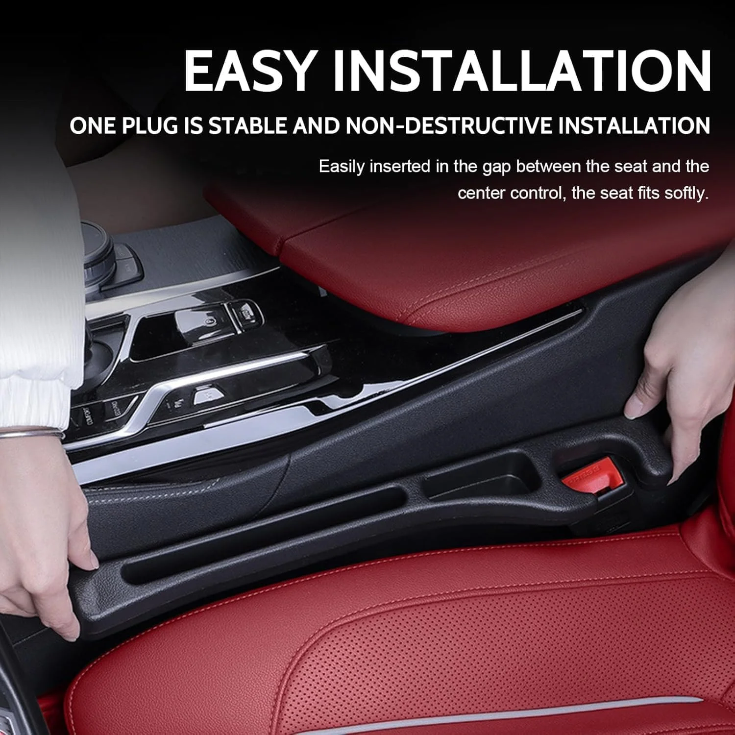 ارگانایزر پر کننده شکاف صندلی خودرو، بسته 2 عددی، پر کننده شکاف جانبی صندلی با نگهدارنده تلفن و اسلات های ذخیره سازی، جلوگیری از افتادن وسایل بین صندلی ها، لوازم جانبی خودرو ضد لغزش برای تلفن، کلید و کارت