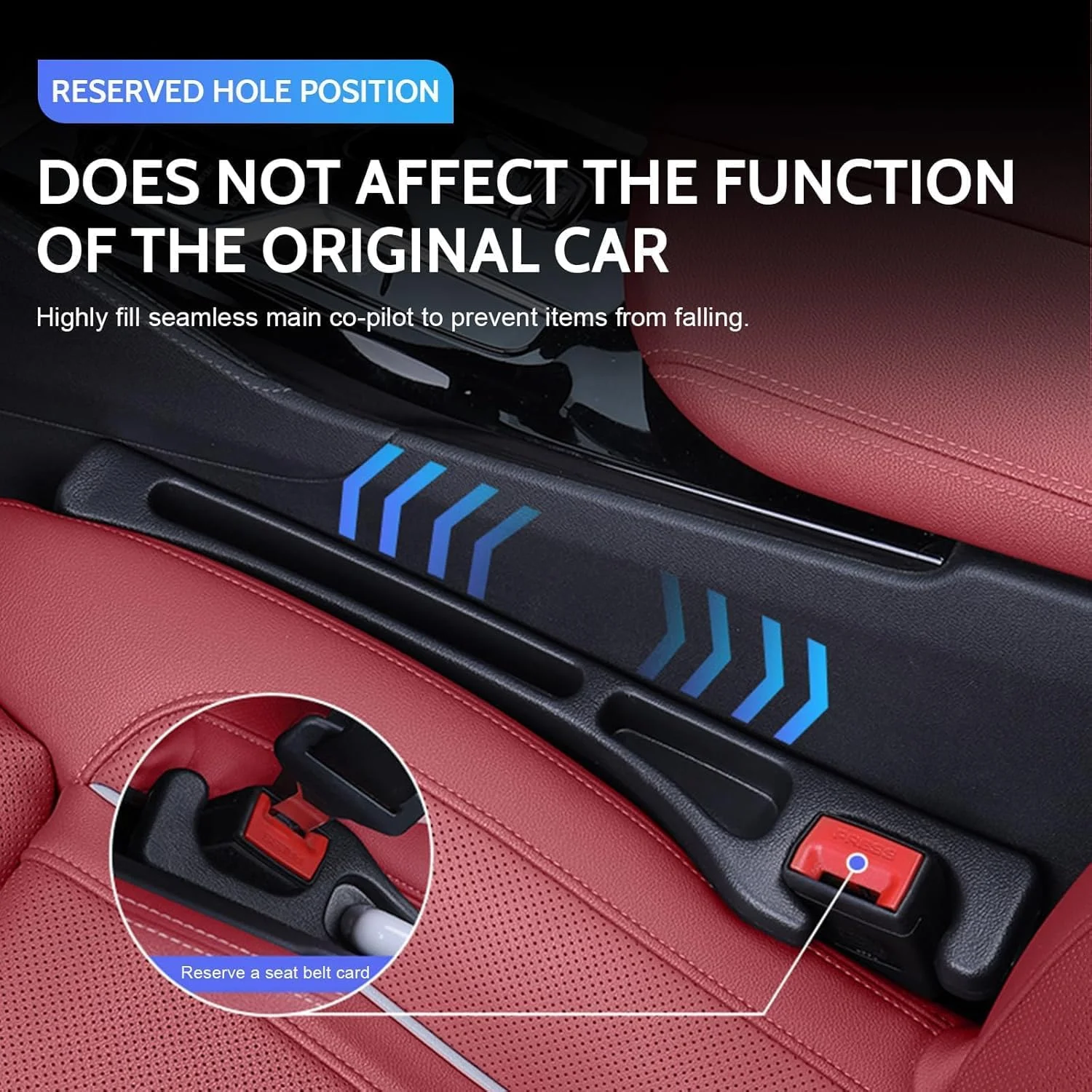 ارگانایزر پر کننده شکاف صندلی خودرو، بسته 2 عددی، پر کننده شکاف جانبی صندلی با نگهدارنده تلفن و اسلات های ذخیره سازی، جلوگیری از افتادن وسایل بین صندلی ها، لوازم جانبی خودرو ضد لغزش برای تلفن، کلید و کارت