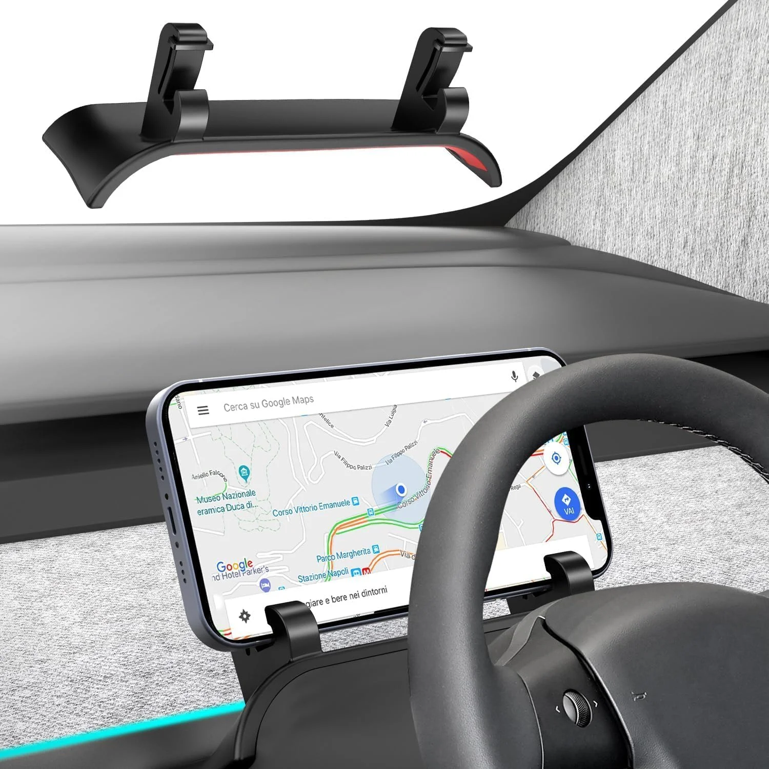 نگهدارنده گوشی سیلیکونی خودرو برای تسلا مدل Y سال‌های 2020-2024 و مدل 3 سال‌های 2017-2023، نگهدارنده آیفون پشت فرمان، پشتیبانی تلفن همراه سیلیکونی نرم داشبورد، لوازم جانبی داخلی (مشکی)