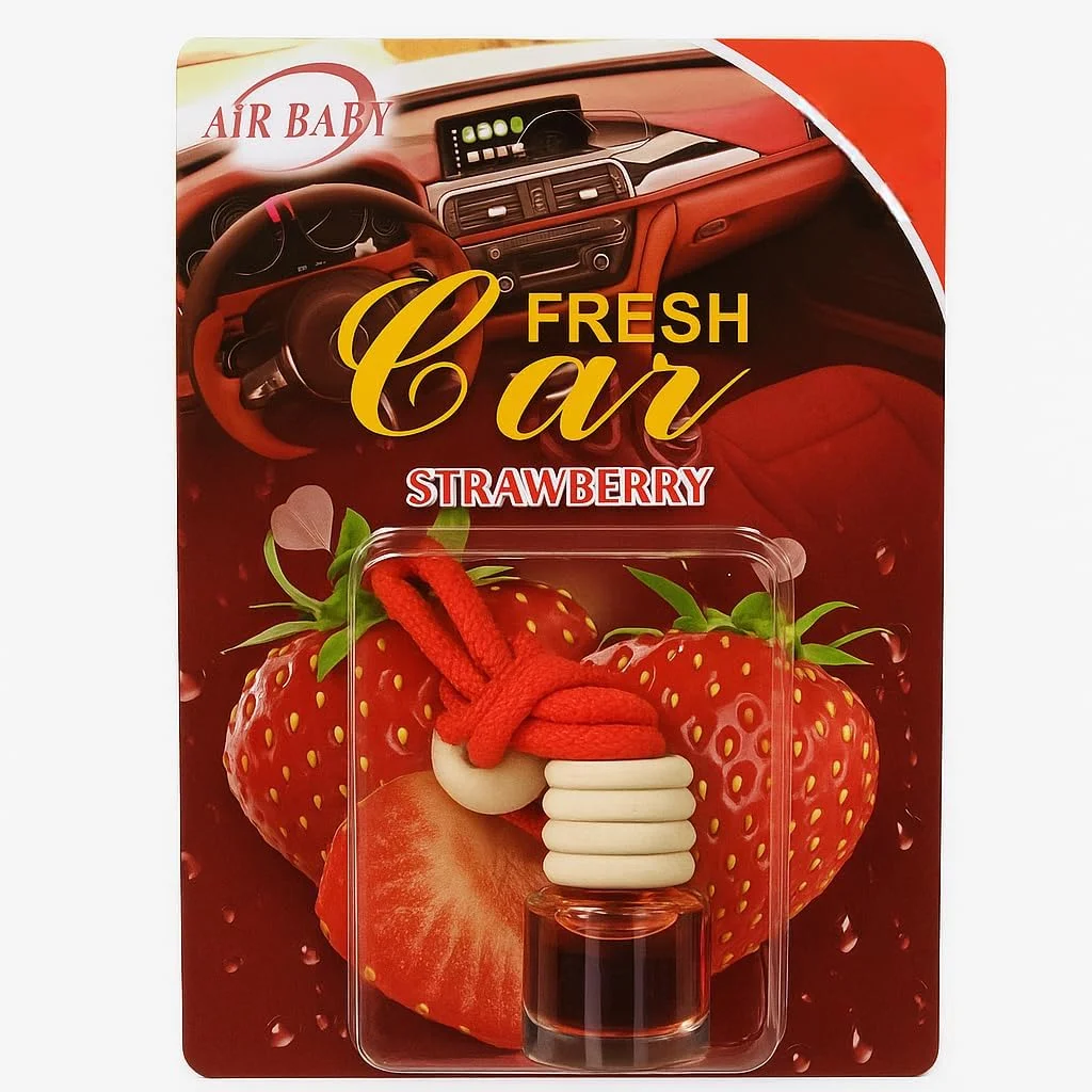 خوشبو کننده داشبوردی و آویز خودرو AiR BABY، خوشبو کننده داخلی برای همه خودروها، رایحه ماندگار، لوازم جانبی خودرو، بطری شیشه ای 10 میلی لیتری جمع و جور با درب چوبی - متنوع
