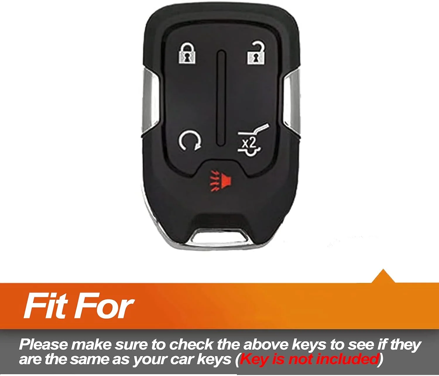 کاور سیلیکونی ریموت خودرو مناسب برای GMC Acadia Terrain Yukon Sierra Chevrolet Suburban Tahoe Silverado 1500 2500 3500 HD دکمه هوشمند 5 | لوازم جانبی خودرو | محافظ ریموت - مشکی