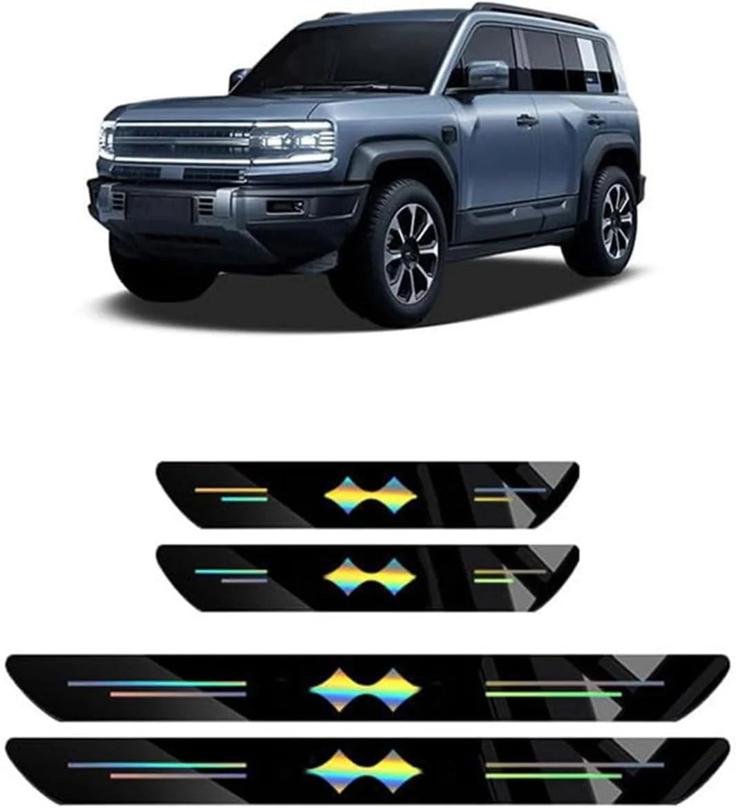 ۴ عدد محافظ رکاب درب سازگار با BYD Leopard 5 مدل ۲۰۲۳ ۲۰۲۴ ۲۰۲۵، محافظ رکاب ورودی درب خودرو، نوارهای محافظ تزئینی رکاب درب