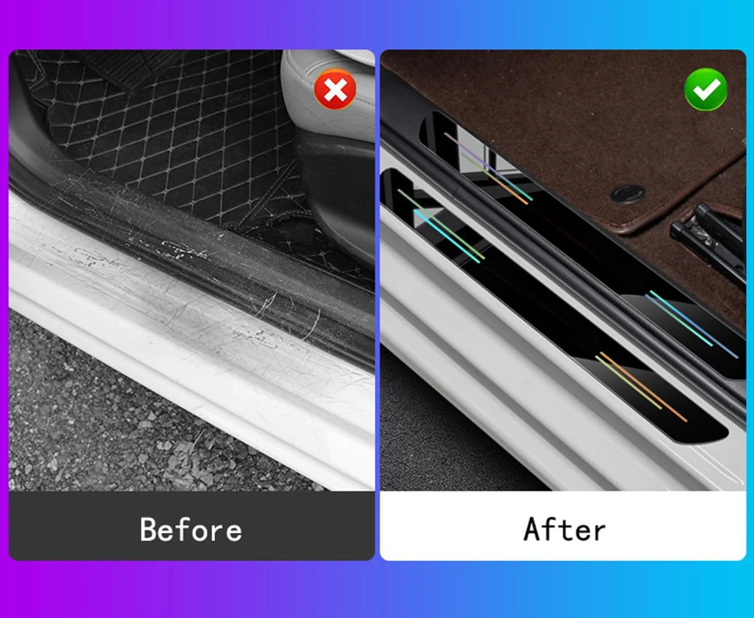 ۴ عدد محافظ رکاب درب سازگار با BYD Leopard 5 مدل ۲۰۲۳ ۲۰۲۴ ۲۰۲۵، محافظ رکاب ورودی درب خودرو، نوارهای محافظ تزئینی رکاب درب