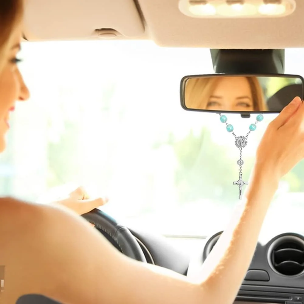 تسبیح چهارتایی با صلیب، آویز آینه خودرو، آویز آینه عقب خودرو، دکوراسیون داخلی خودرو تسبیح چهارتایی با صلیب، آویز آینه خودرو، آویز آینه عقب خودرو، دکوراسیون داخلی خودرو