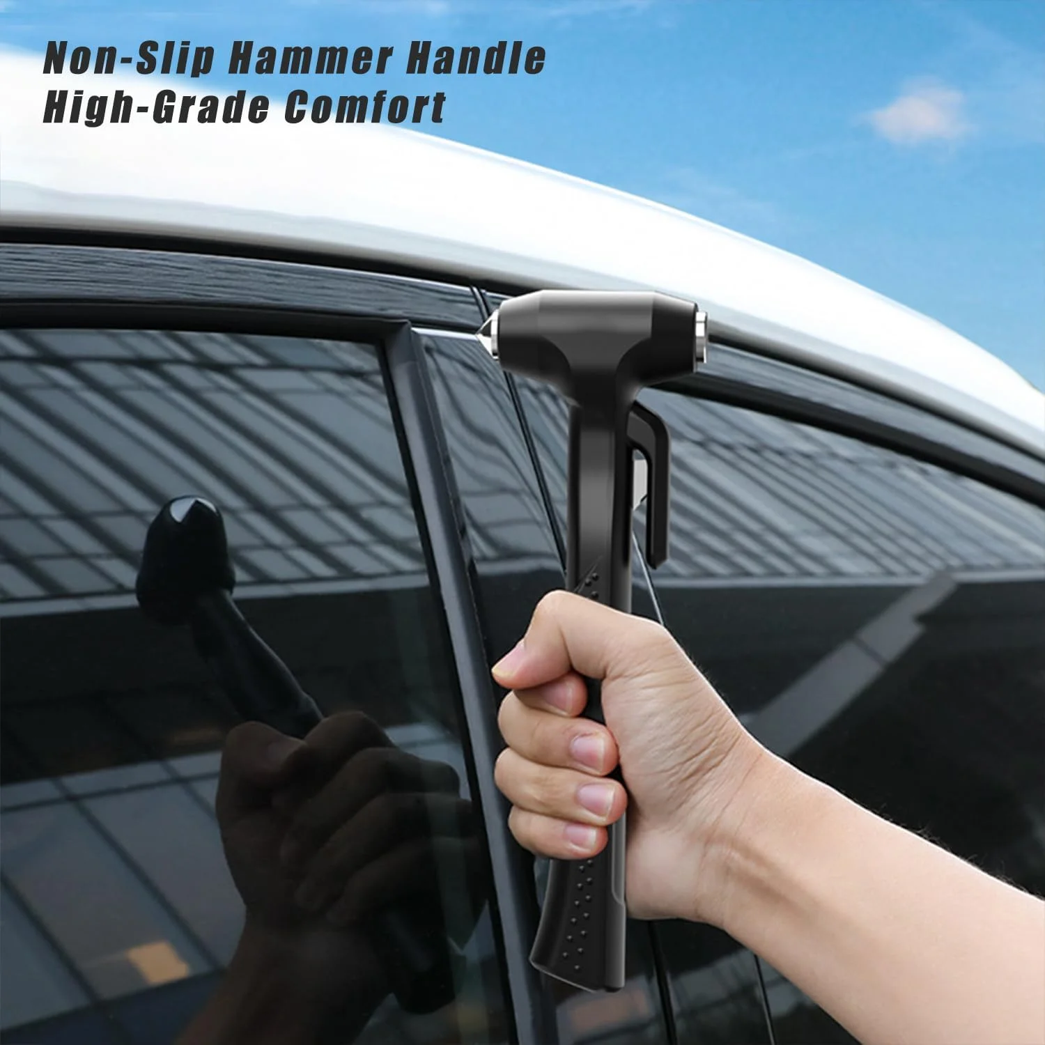 شیشه شکن خودرو - چکش ایمنی خودرو با کیفیت عالی - ابزار فرار اضطراری با شیشه شکن و برش کمربند ایمنی، کیت نجات دهنده زندگی