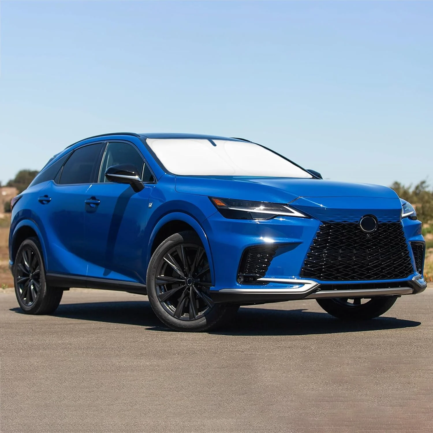 آفتابگیر شیشه جلو، طراحی شده برای لکسوس RX مدل 2023-2024، پوشش شیشه جلو برای لکسوس RX350 RX450 RX450H RX350H، محافظ آفتاب تاشو بازتابنده شیشه جلوی خودرو