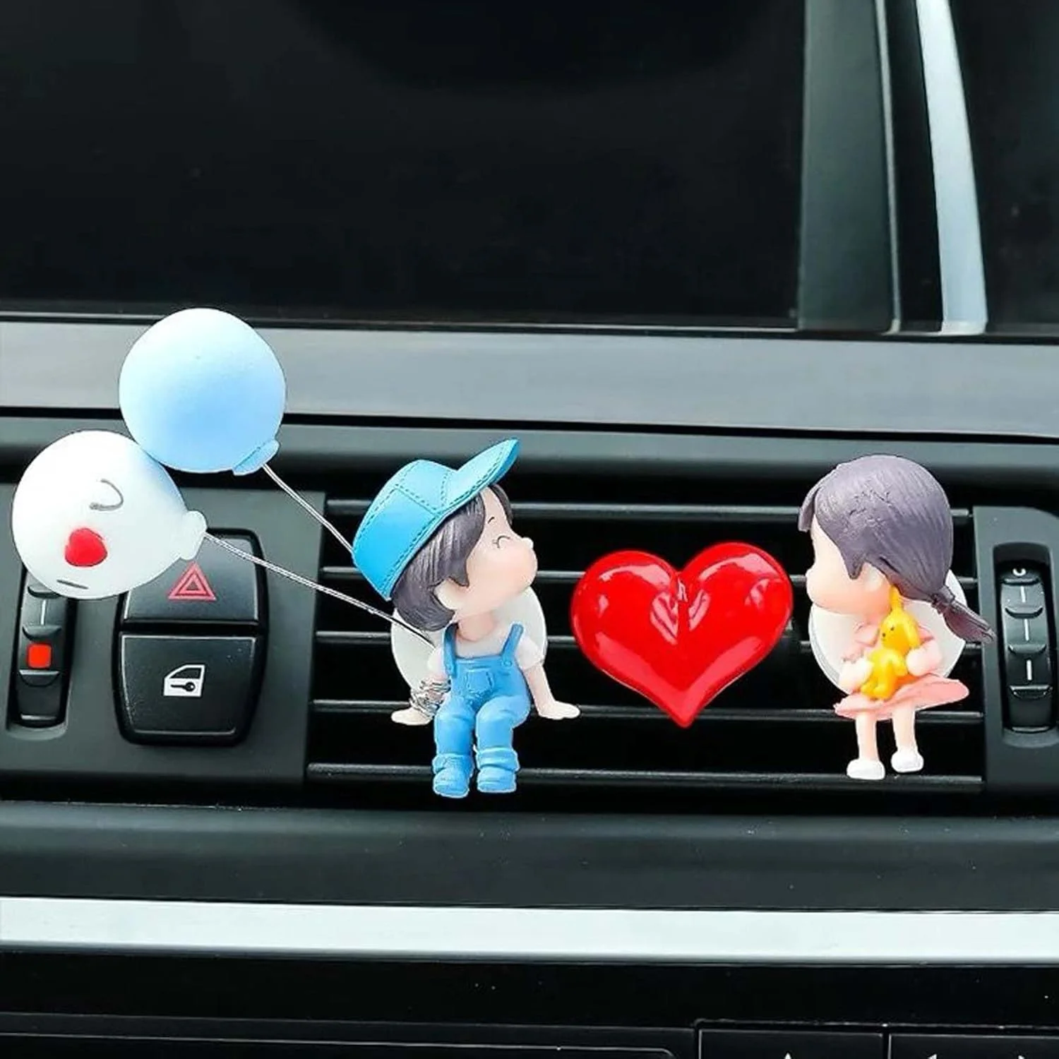 16 عدد خوشبو کننده هوای خودرو طرح فانتزی، گیره دریچه هوا، پخش کننده عطر، دکوراسیون، لوازم جانبی داخلی خودرو طرح زوج دوست داشتنی برای خانم ها و دختران، تزئینات خودرو