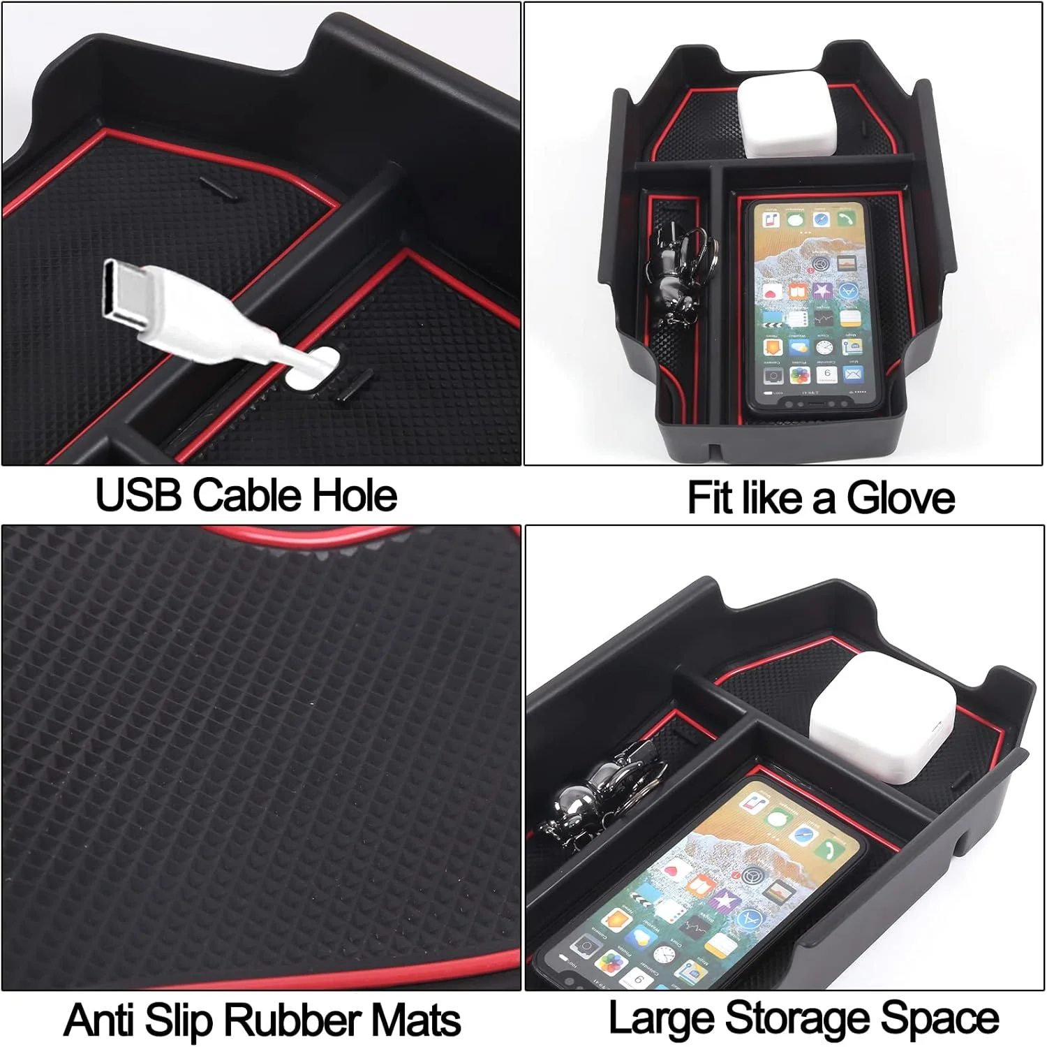 محفظه سفارشی سازی شده PIUGILH برای لوازم جانبی هوندا آکورد 2023، جعبه دستکش کنسول وسط خودرو، سینی سازمان دهنده کنسول، برای لوازم جانبی داخلی آکورد هیبریدی 2023