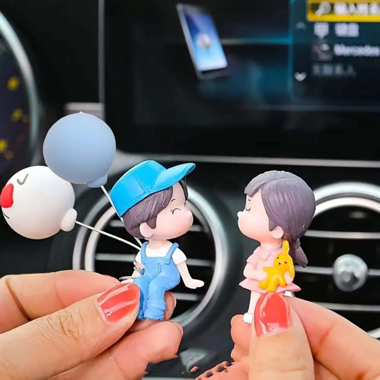 16 عدد خوشبو کننده هوای خودرو طرح فانتزی، گیره دریچه هوا، پخش کننده عطر، دکوراسیون، لوازم جانبی داخلی خودرو طرح زوج دوست داشتنی برای خانم ها و دختران، تزئینات خودرو