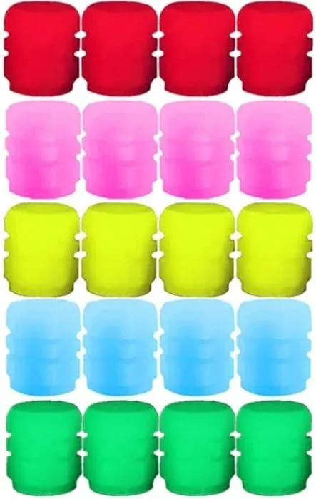 ۴ عدد درپوش والف لاستیک خودرو فلورسنت، روکش والف مقاوم در برابر خوردگی خودرو، درخشش نورانی در تاریکی، لوازم جانبی تزئینی خودرو، جهانی برای SUV، کامیون، خودرو (۴ عدد قرمز)