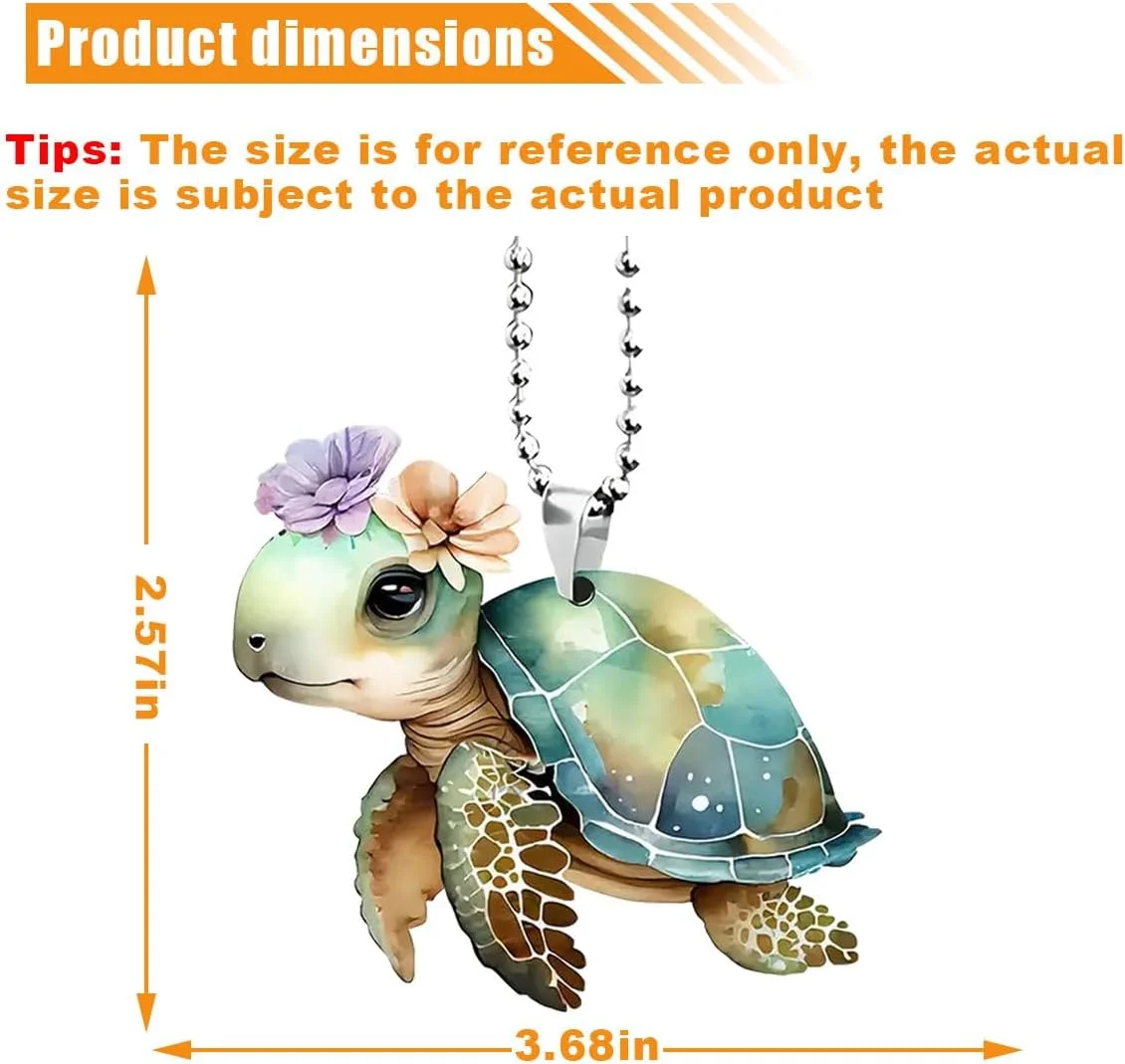 آویز تزیینی آینه خودرو - آویز جذاب آینه عقب خودرو، آویز باغی برای دکوراسیون منزل، مناسبت های مختلف (لاک پشت سبز)