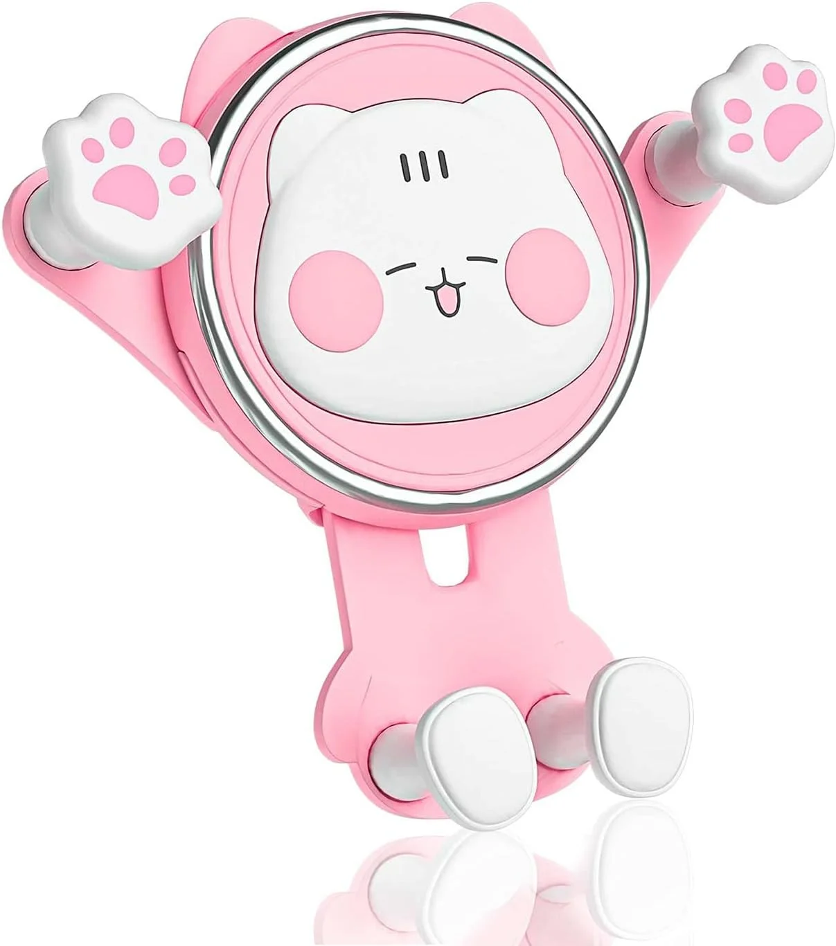 پایه نگهدارنده گوشی موبایل ELECDON برای خودرو، گیره دریچه هوا، نگهدارنده گوشی موبایل فانتزی برای خودرو سازگار با تلفن های هوشمند 4-7 اینچی، لوازم جانبی خودرو صورتی