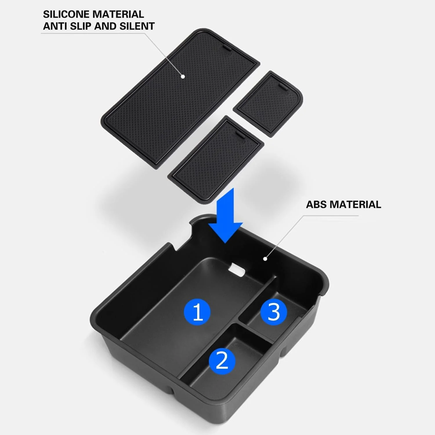 تقسیم کننده و سازمان دهنده کنسول وسط مناسب برای Jetour T1 مدل 2025 2026، لوازم جانبی داخلی خودرو، جعبه ذخیره سازی زیر آرنجی، سینی کشویی کنسول وسط.