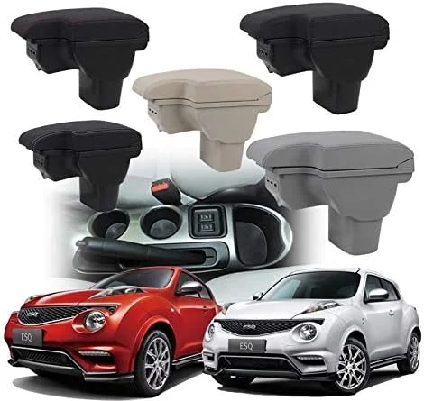 لوازم جانبی جعبه زیر آرنج خودرو MKVAXR، جعبه ذخیره سازی داخلی، قطعات اصلاح شده، برای نیسان جوک 2010-2019، برای اینفینیتی ESQ جعبه کنسول زیر آرنج خودرو (USB خط مشکی)