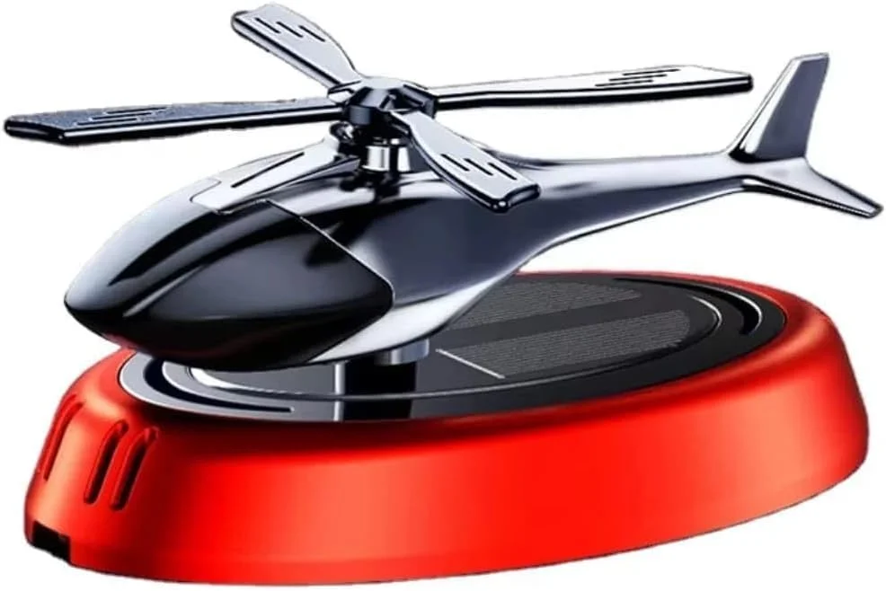 خوشبو کننده هوای خورشیدی چرخشی طرح هلیکوپتر - تزئینی داشبورد و منزل (قرمز، M)
