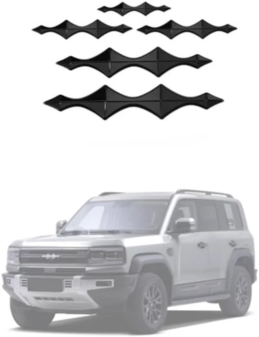 کاورهای تزئینی مشکی خودرو مدل RGSGZCO، 5 تکه، شامل کاورهای جلو، عقب، فرمان و کناره ها، لوازم جانبی خودرو سازگار با BYD Leopard 5/8 مدل 2023-2024-2025 (مشکی براق)