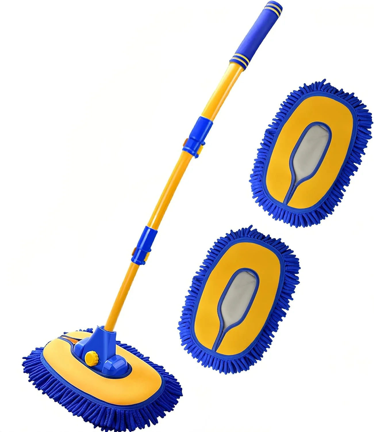 برس شستشوی خودرو با دسته بلند، کیت لوازم برس تمیز کننده خودرو از جنس میکروفیبر چنلی، برس شستشوی خودرو با سر قابل تعویض بدون خط و خش، آبی برس شستشوی خودرو با دسته بلند، کیت لوازم برس تمیز کننده خودرو از جنس میکروفیبر چنلی، برس شستشوی خودرو با سر قابل تعویض بدون خط و خش، آبی