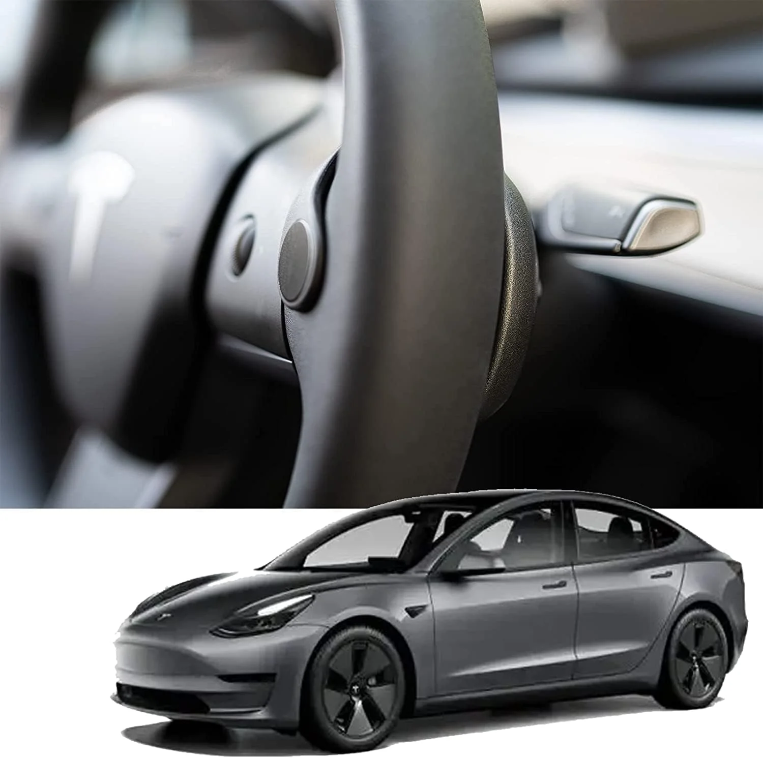 لوازم جانبی فرمان مناسب برای مدل 3 و مدل Y تسلا، تقویت کننده فرمان با پایه تلفن، حلقه وزنه تعادل رانندگی خودکار کمکی FSD و چکش ایمنی خودرو برای شکستن شیشه