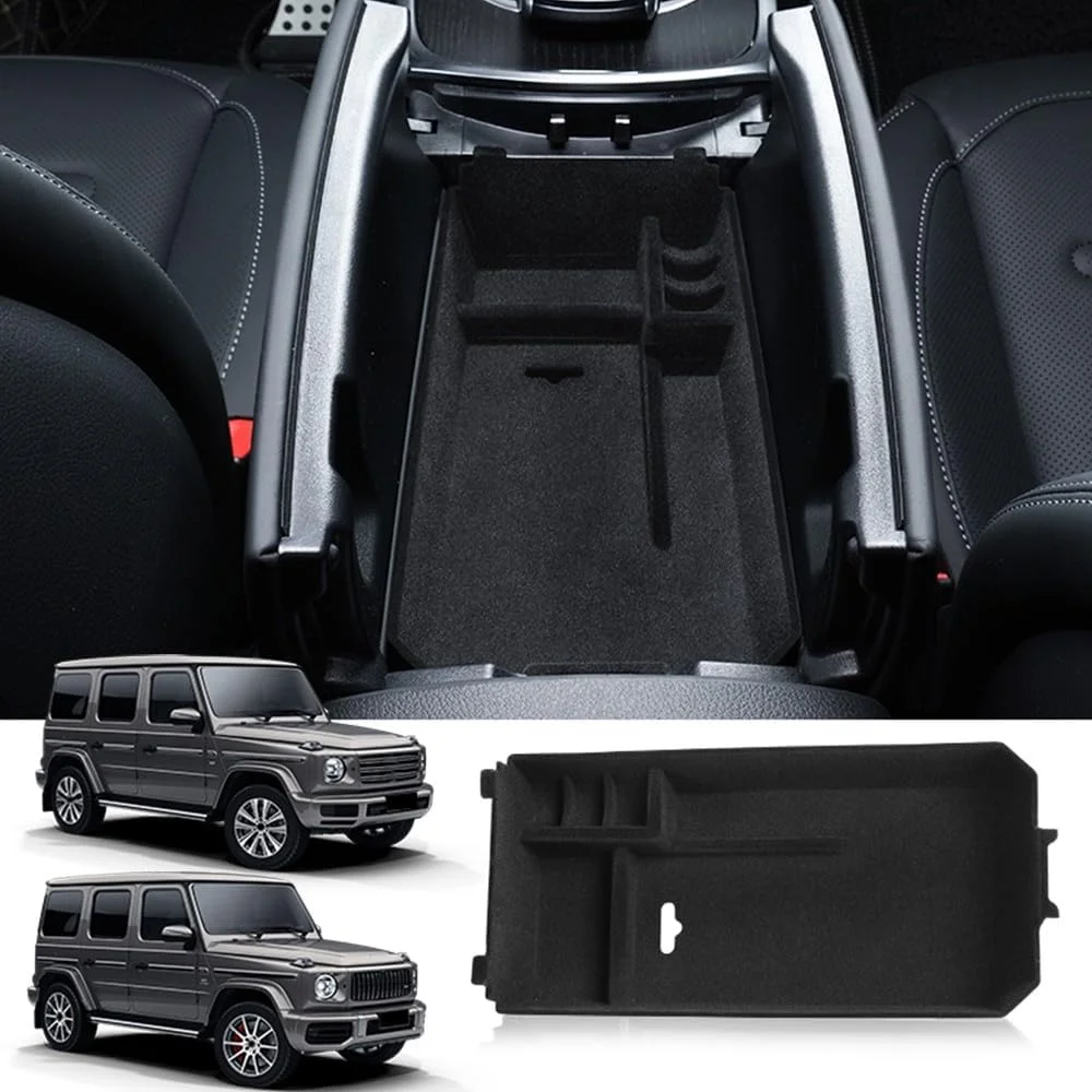 سینی نظم دهنده کنسول وسط خودرو، جعبه نگهداری ثانویه دسته استراحت بازویی، درج کنسول وسط برای مرسدس بننز کلاس G W464 G500 G550 G63 AMG 2019+ لوازم جانبی داخلی