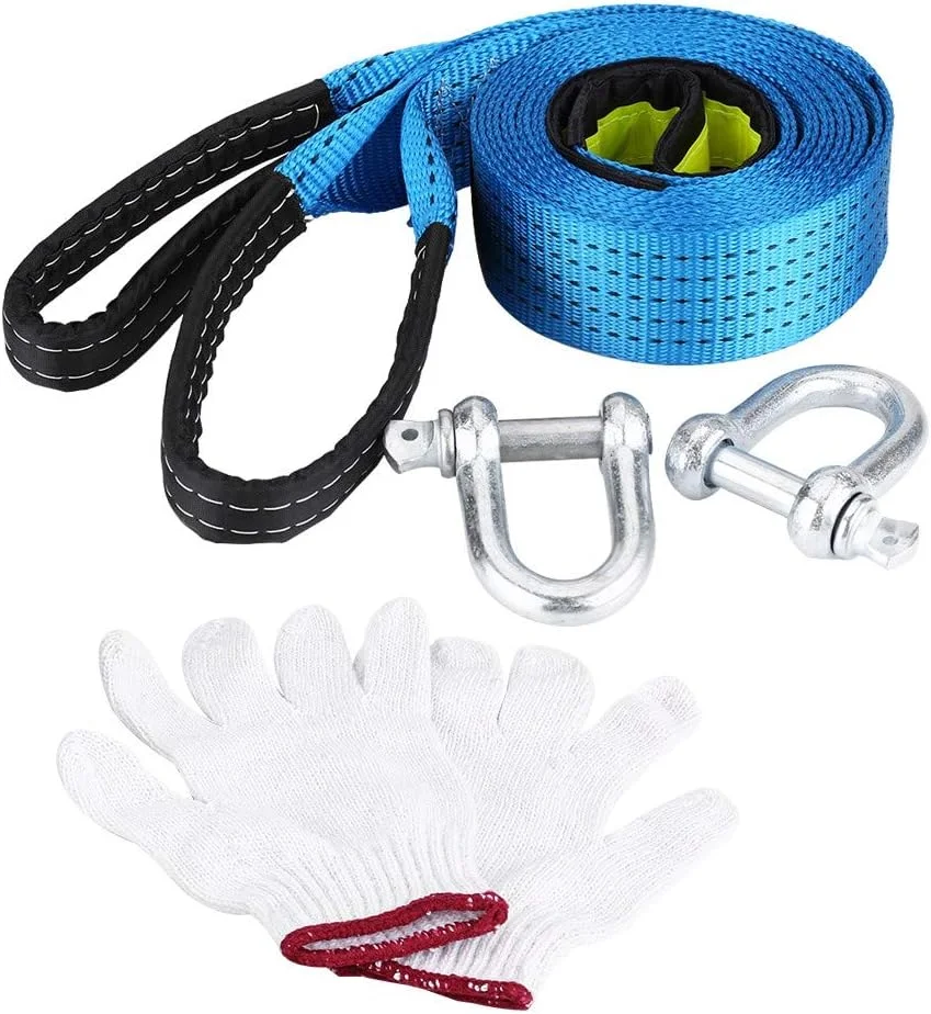 طناب بکسل خودرو 8 تنی با ظرفیت 8100 کیلوگرم - طناب بکسل اضطراری با استحکام بالا برای خودروهای آفرود به همراه قلاب های نوار بازتابنده (5 متر) طناب بکسل خودرو 8 تنی با ظرفیت 8100 کیلوگرم - طناب بکسل اضطراری با استحکام بالا برای خودروهای آفرود به همراه قلاب های نوار بازتابنده (5 متر)