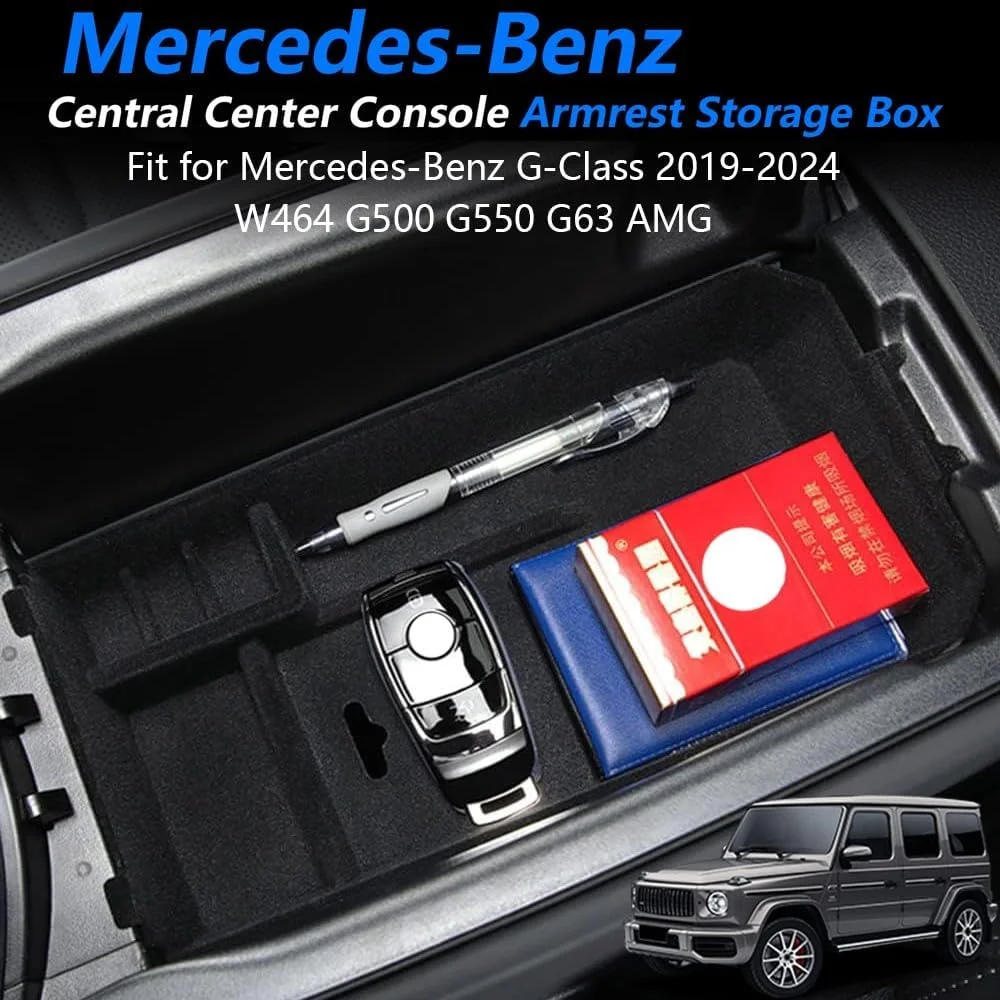 سینی نظم دهنده کنسول وسط خودرو، جعبه نگهداری ثانویه دسته استراحت بازویی، درج کنسول وسط برای مرسدس بننز کلاس G W464 G500 G550 G63 AMG 2019+ لوازم جانبی داخلی