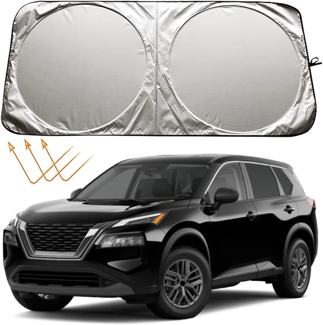 آفتابگیر شیشه جلوی خودرو سازگار با نیسان روگ 2021-2024، روگ اسپورت 2017-2022، ماکسیما 2016-2021، 2022، 2023، 2024، سنترا 2013-2019 مدل های S SV SR لوازم جانبی محافظ آفتاب شیشه جلوی خودرو