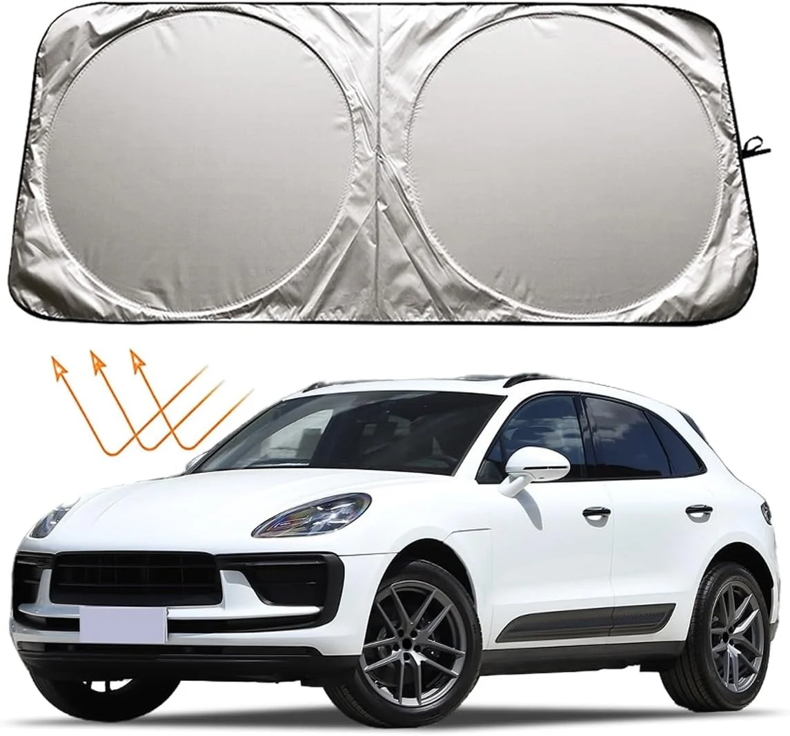آفتابگیر شیشه جلوی خودرو سازگار با پورشه 911 (2005-2024)، ماکان (2015-2024)، کاین (2003-2022، 2023، 2024)، پانامرا (2010-2024)، کاررا (2005-2024)، لوازم جانبی محافظ آفتاب شیشه جلوی خودرو