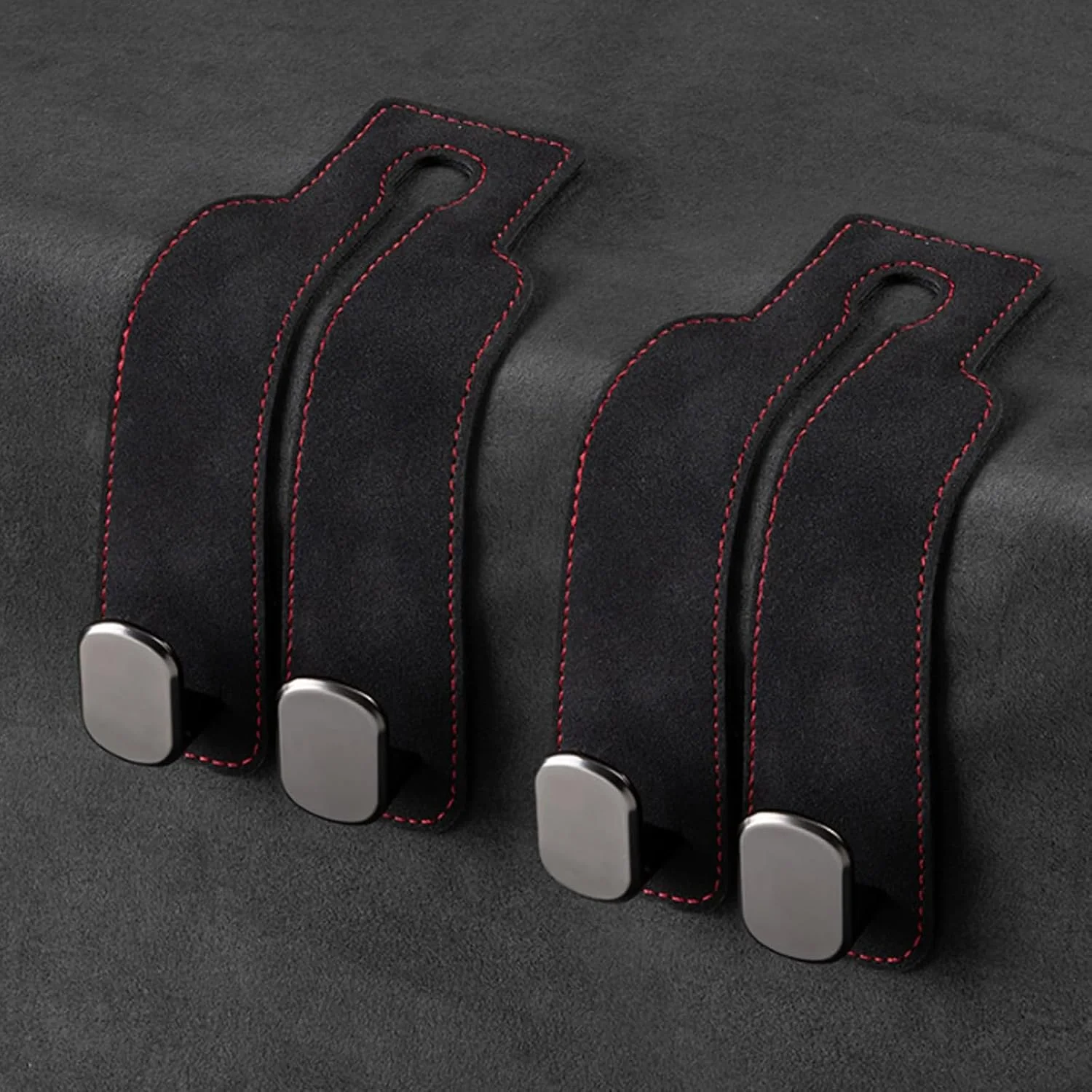 ALMEKAQUZ بسته 2 عددی قلاب پشت سری صندلی خودرو، قلاب کیف خودرو برای کیف و ساک، لوازم جانبی نظم دهنده خودرو (مشکی)