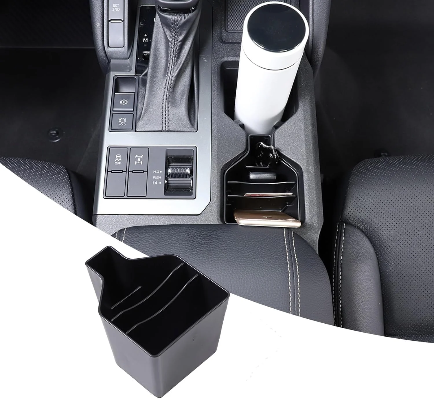 سازگار با جا لیوانی کنسول تویوتا لندکروزر 250 پرادو J250 LC250 مدل 2024 2025، جعبه نگهداری لیوان با جداکننده های داخل خودرو