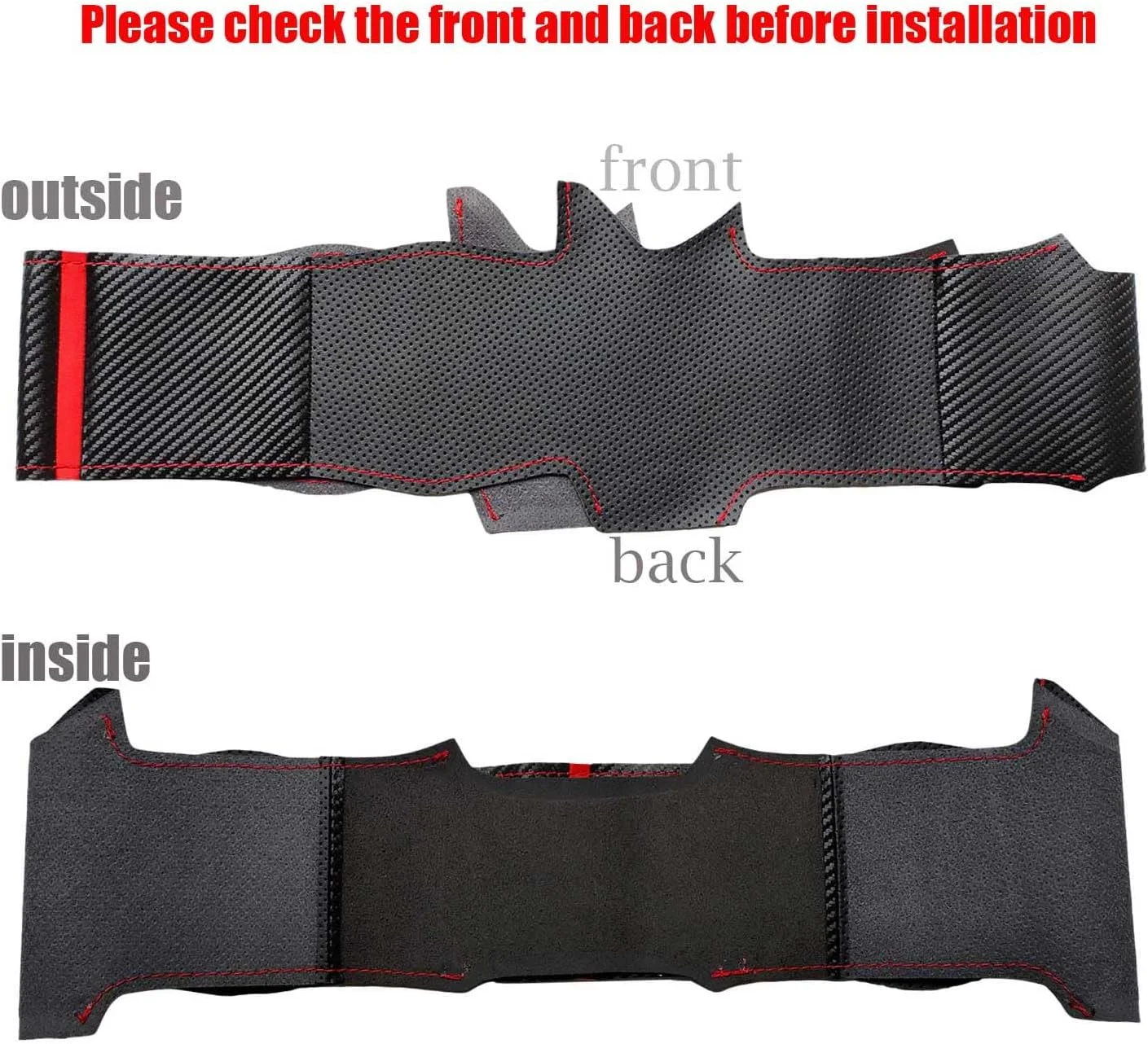 روکش فرمان خودرو USHTIGER مناسب برای تویوتا هایلوکس 2015 و فورچونر 2016-2021، دوختنی، لوازم جانبی داخلی خودرو، چرم میکروفیبر مشکی