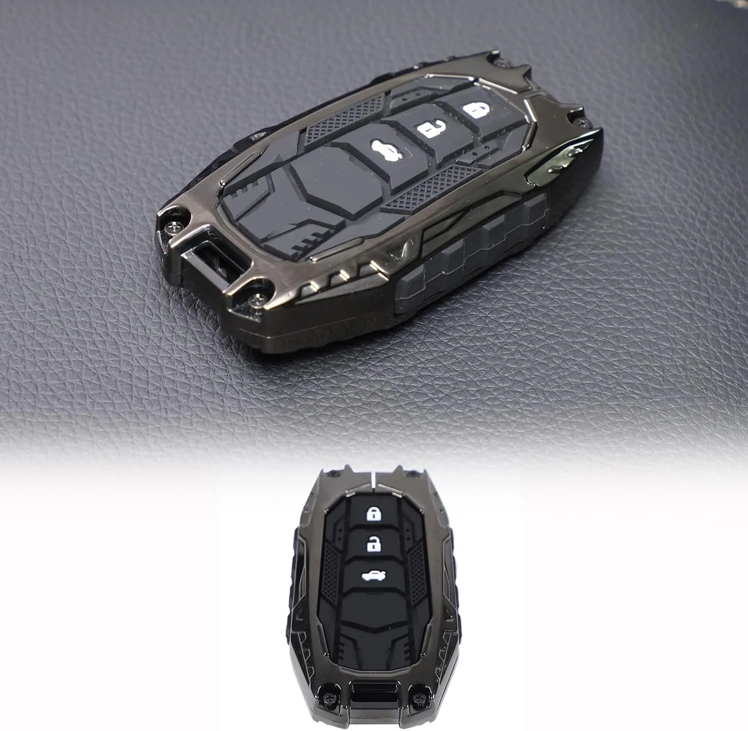 کاور ریموت آلیاژ روی LLKUANG سازگار با تویوتا لندکروزر پرادو 250 J250 LC250 مدل 2024 2025+، محافظ ریموت به سبک آفرود، لوازم جانبی قاب کلید